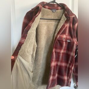 Eddie Bauer Mens S Plaid Sherpa Shirt Jacket Cozy Winter Country Cabincore NEW